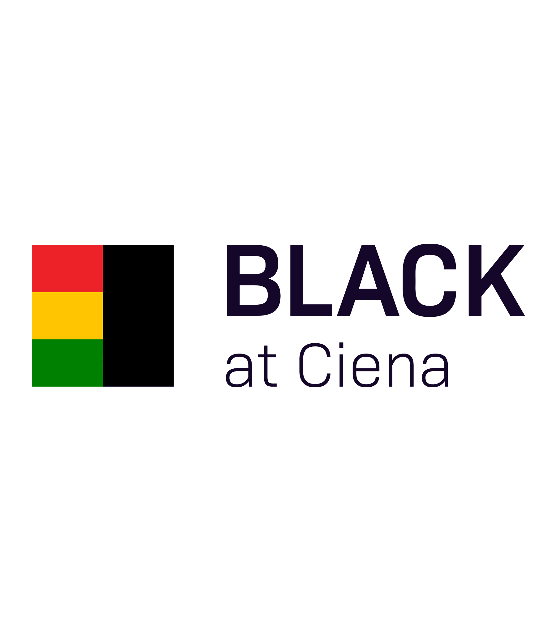 the words black at ciena next to red, yellow, green and black blocks