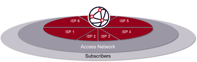 chart depicting open access, including ISPs, access network and subscribers