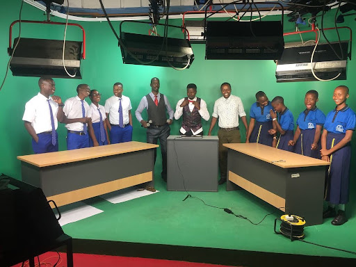 Students from Mnarani in a TV studio