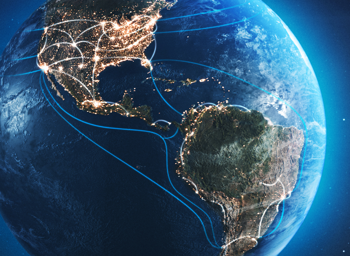 Globe showing connections